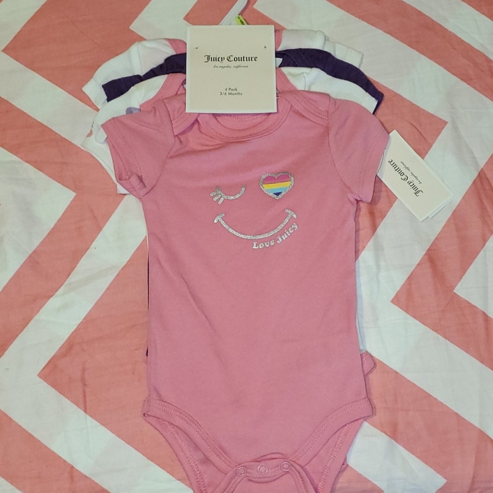 NWT Juicy Couture 4 Pack Onesie